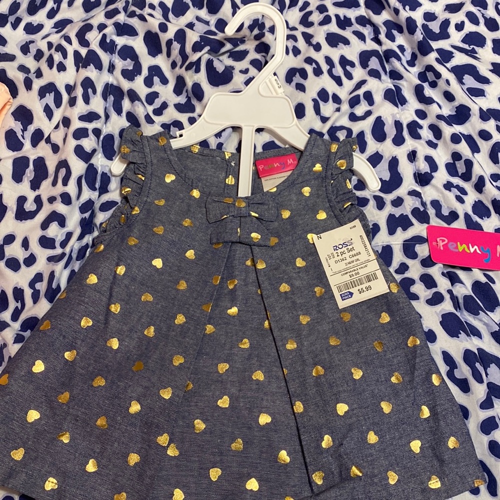 Girls one piece set with matching white pants